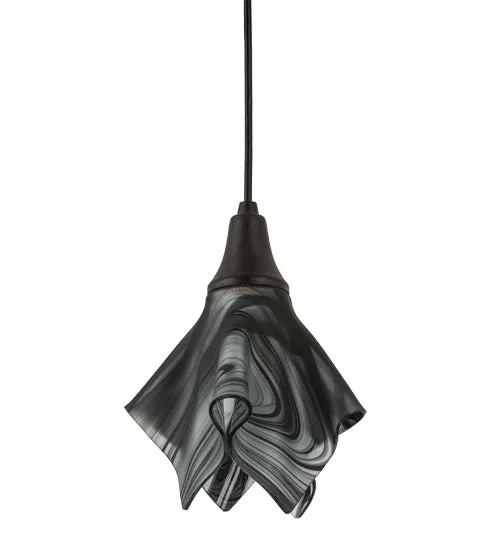 10"W Metro Fusion Noir Swirl Modern Mini Pendant