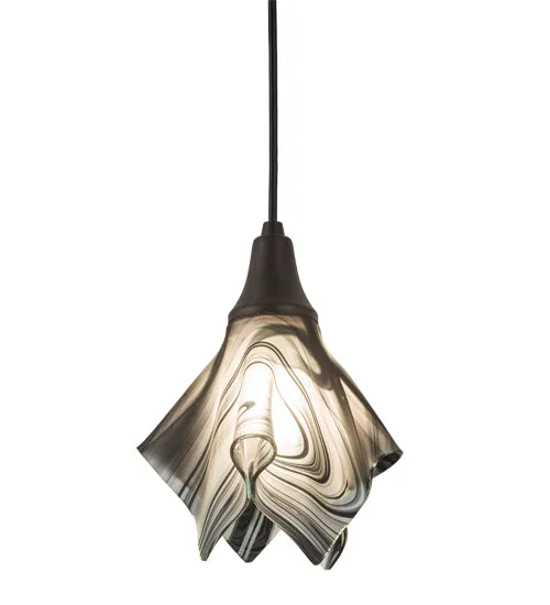 10"W Metro Fusion Noir Swirl Modern Mini Pendant