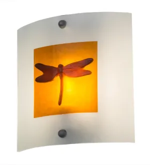 11"W Metro Fusion Dragonfly Wildlife Fused Glass Sconce