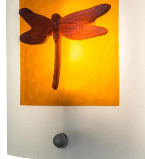 11"W Metro Fusion Dragonfly Wildlife Fused Glass Sconce