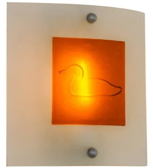 11"W Metro Fusion Loon Fused Glass Wall Sconce