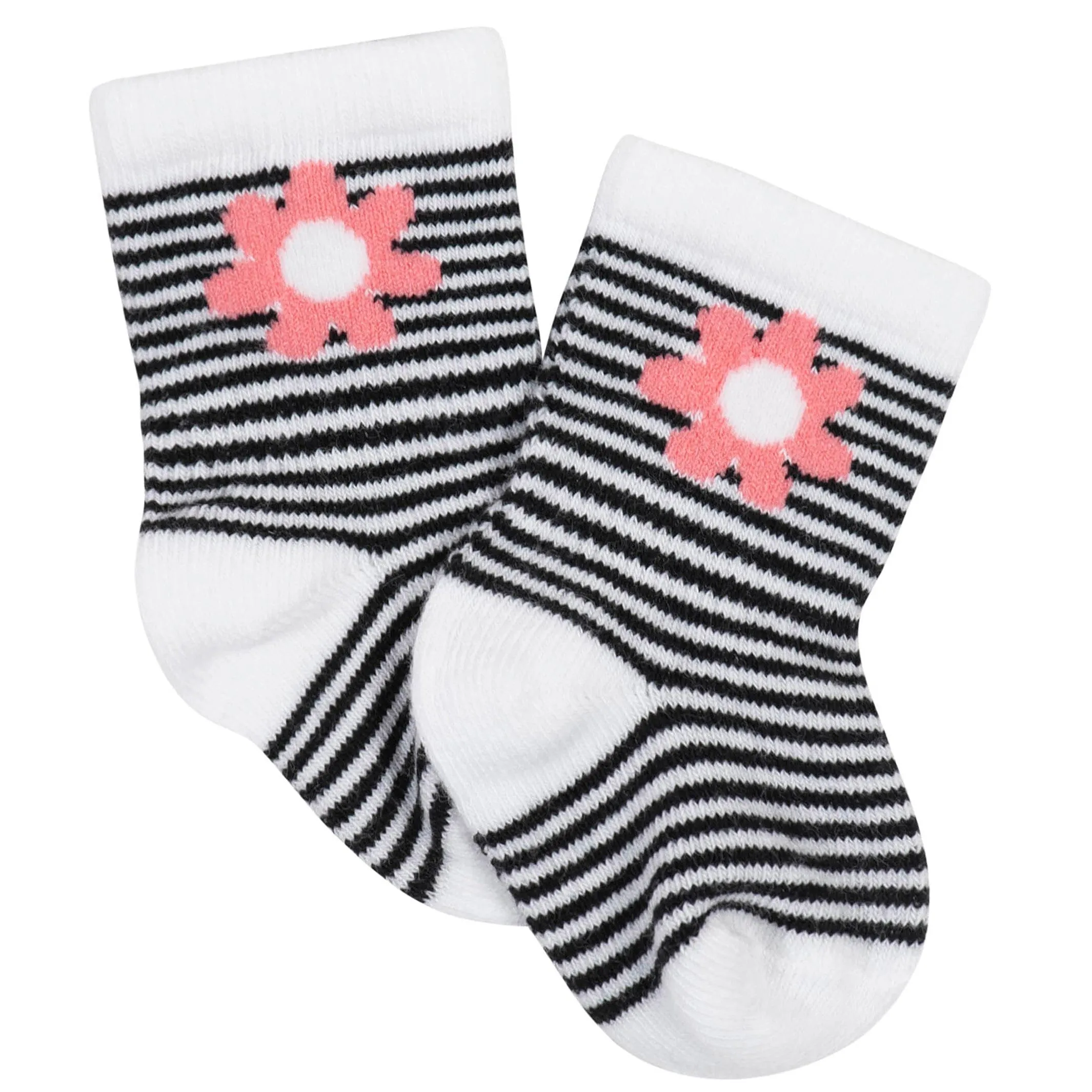 12-Pack Baby Girls Love, Floral, & Fairy Tale Wiggle-Proof™ Socks