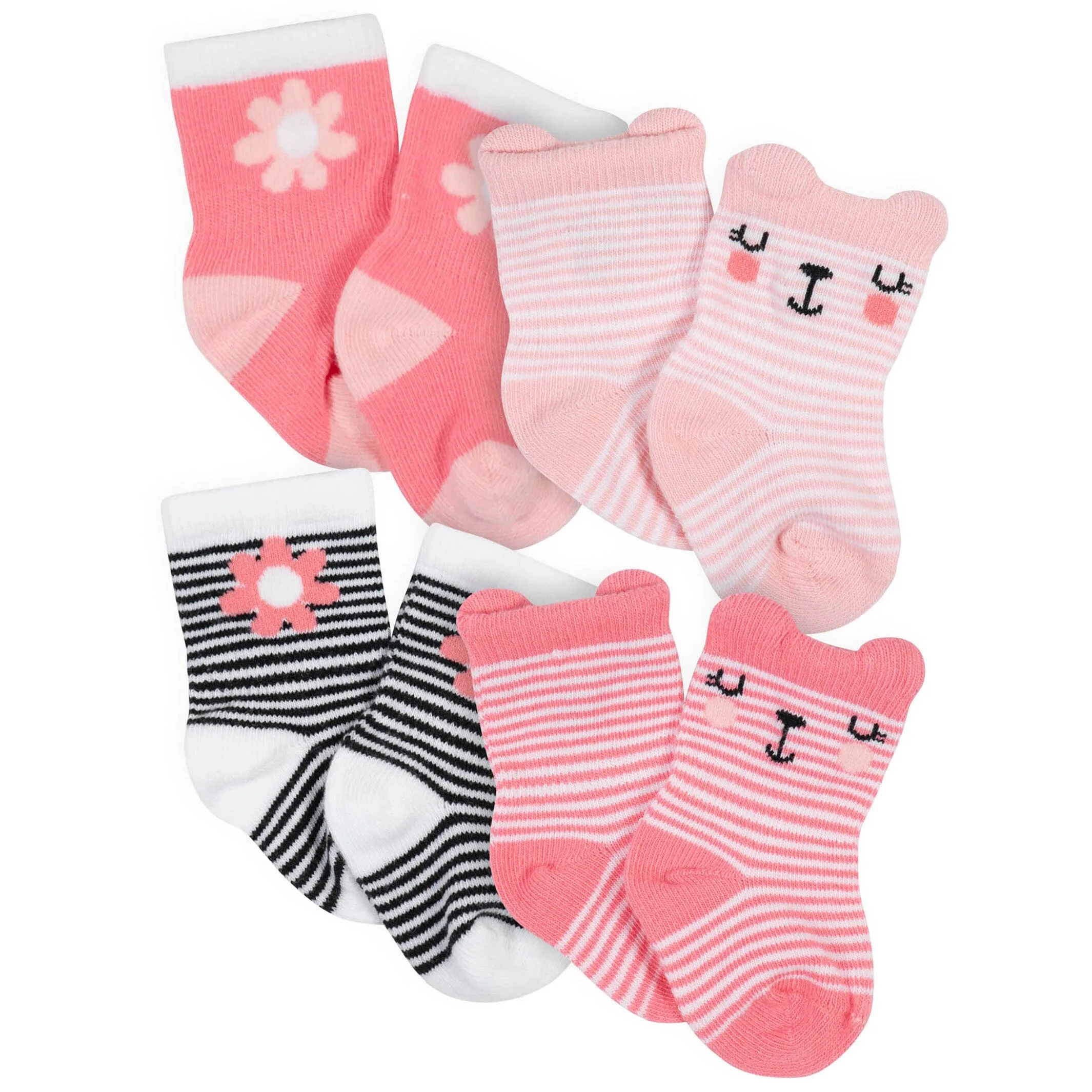 12-Pack Baby Girls Love, Floral, & Fairy Tale Wiggle-Proof™ Socks