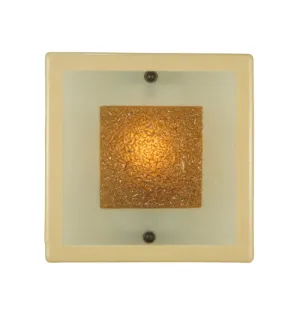 12"Sq Metro Fusion Bullion Fused Glass Contemporary Wall Sconce