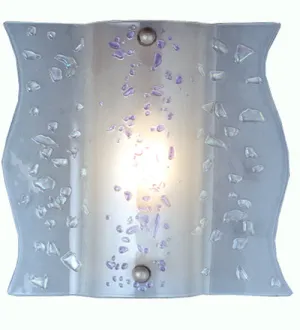 12"W Metro Fusion Ice Age Fused Glass Wall Sconce