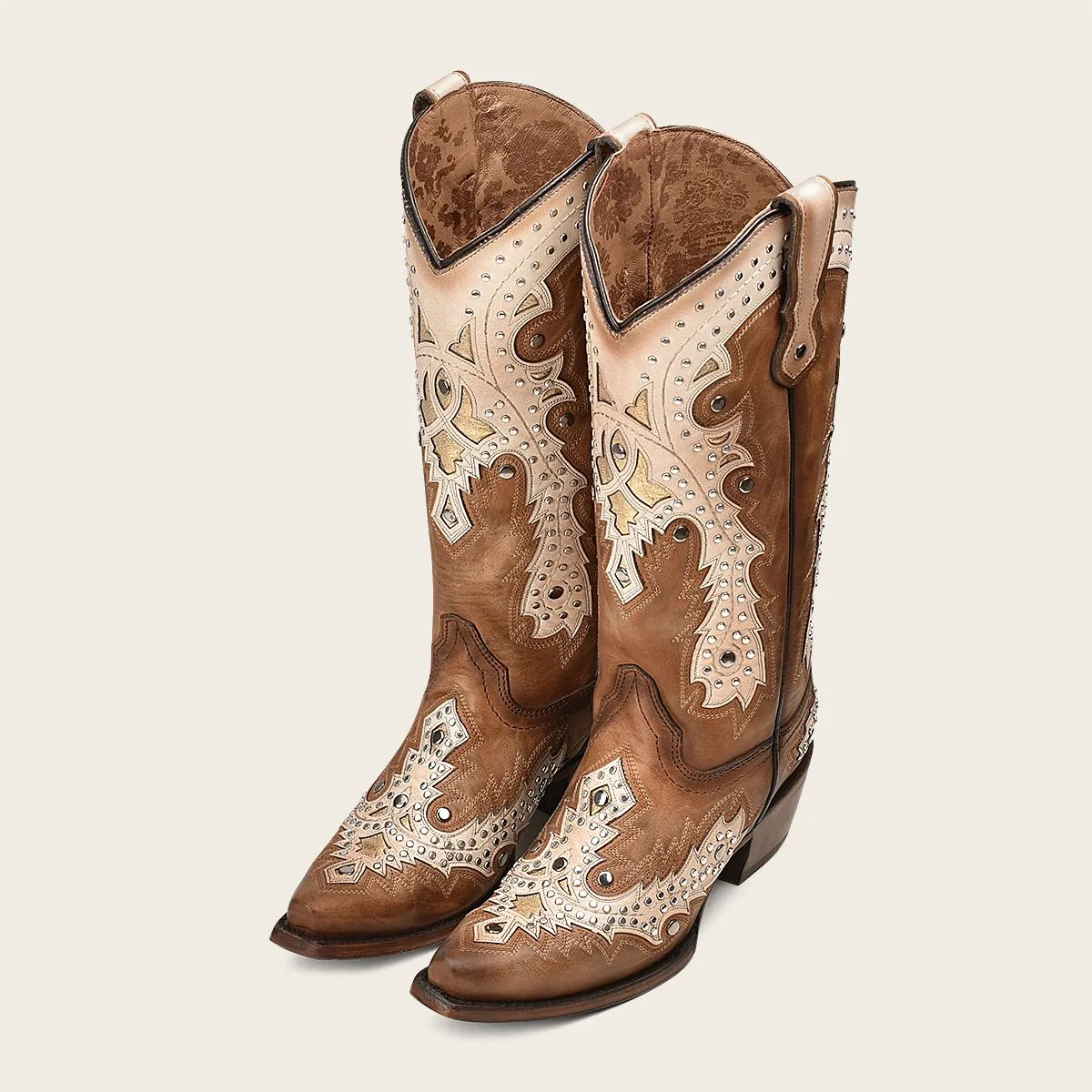 1GAZRS - Cuadra brown western cowgirl cowhide leather boots for women