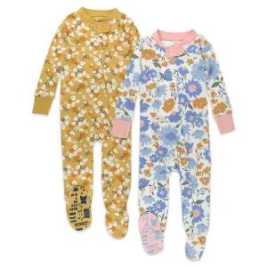 2-Pack Organic Cotton Snug-Fit Footed Pajamas