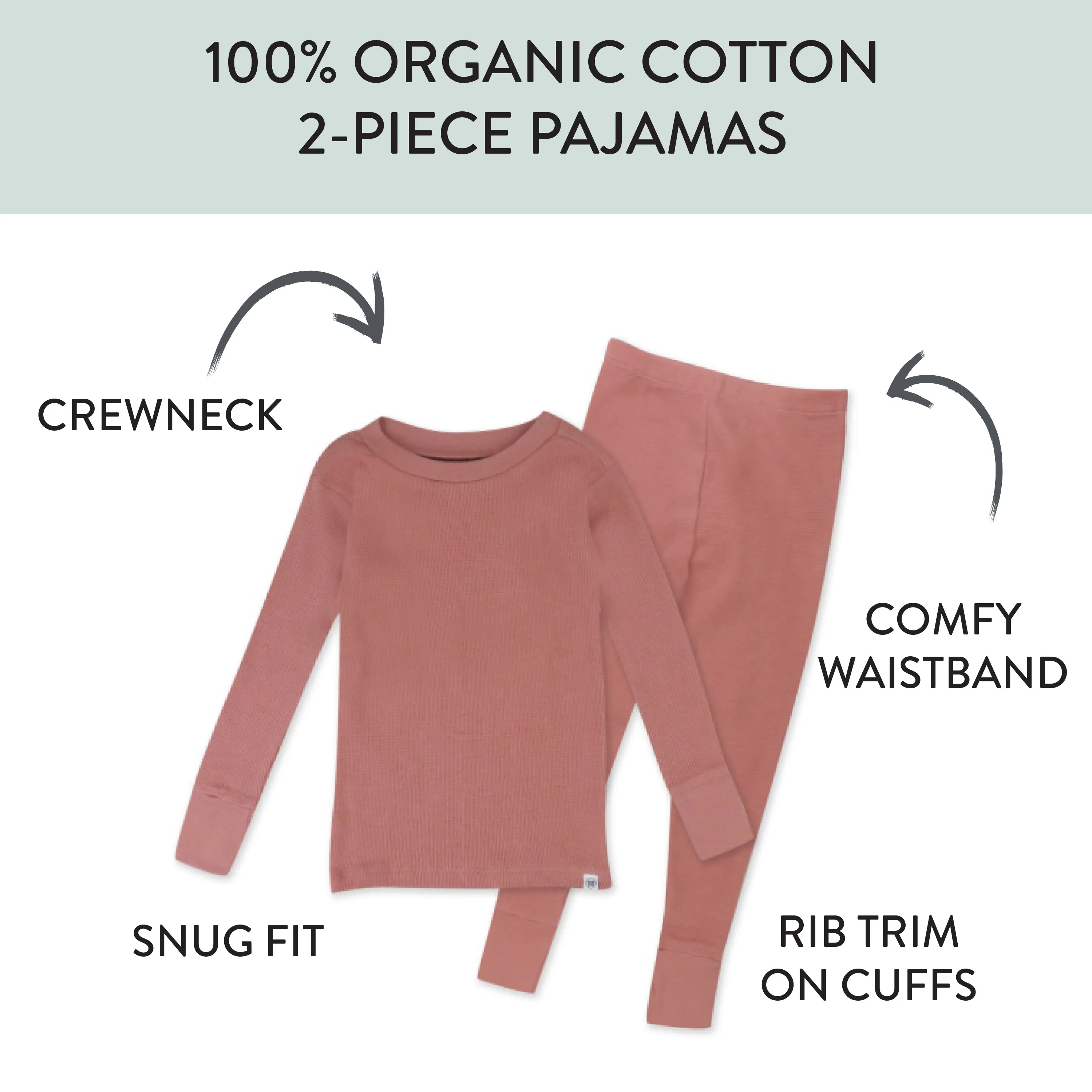 2-Piece Organic Cotton Waffle Pajamas