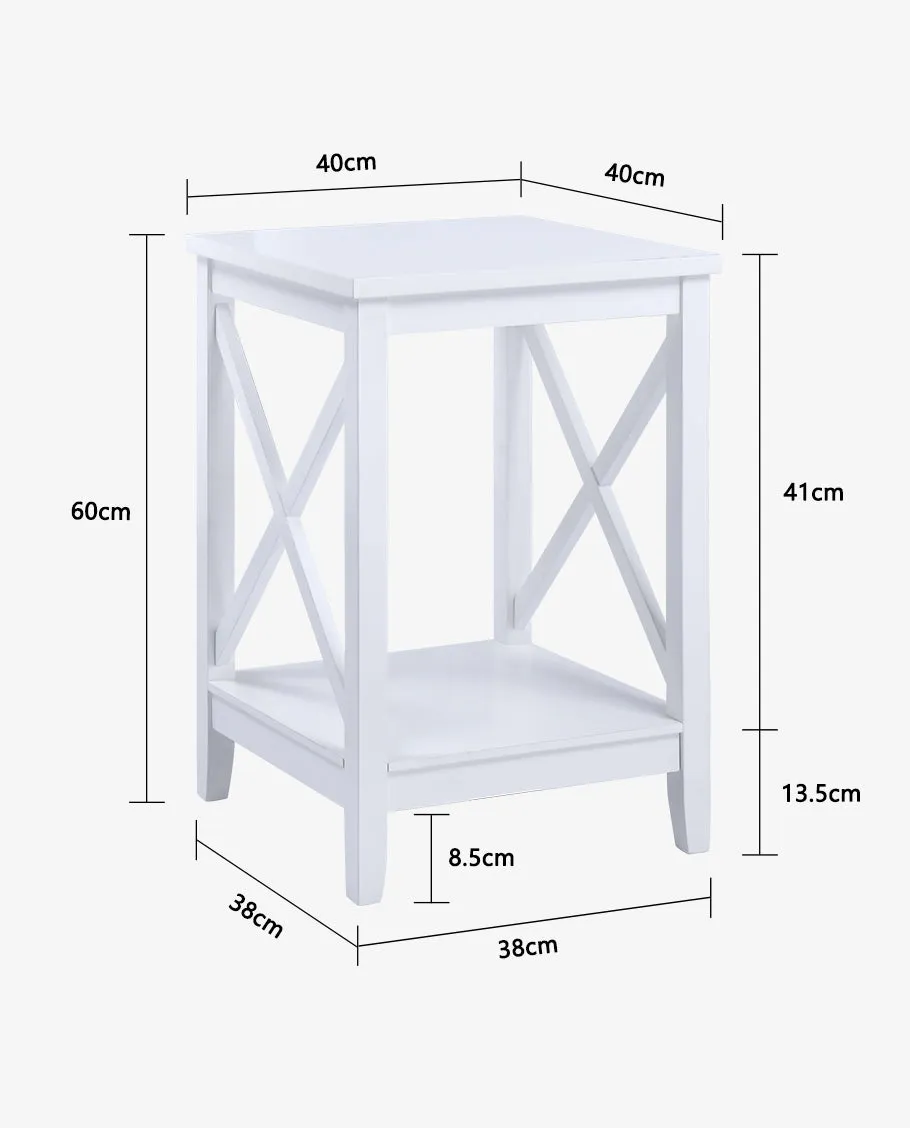 24" Visalia X-Side Tall Wood End Table