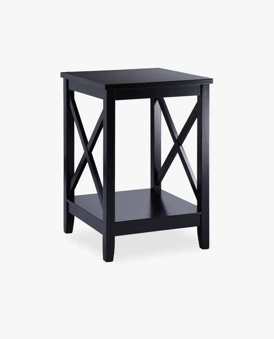 24" Visalia X-Side Tall Wood End Table