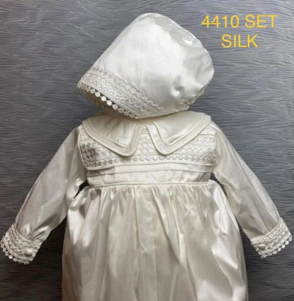 4410 Boys Christening Romper and Cape Set