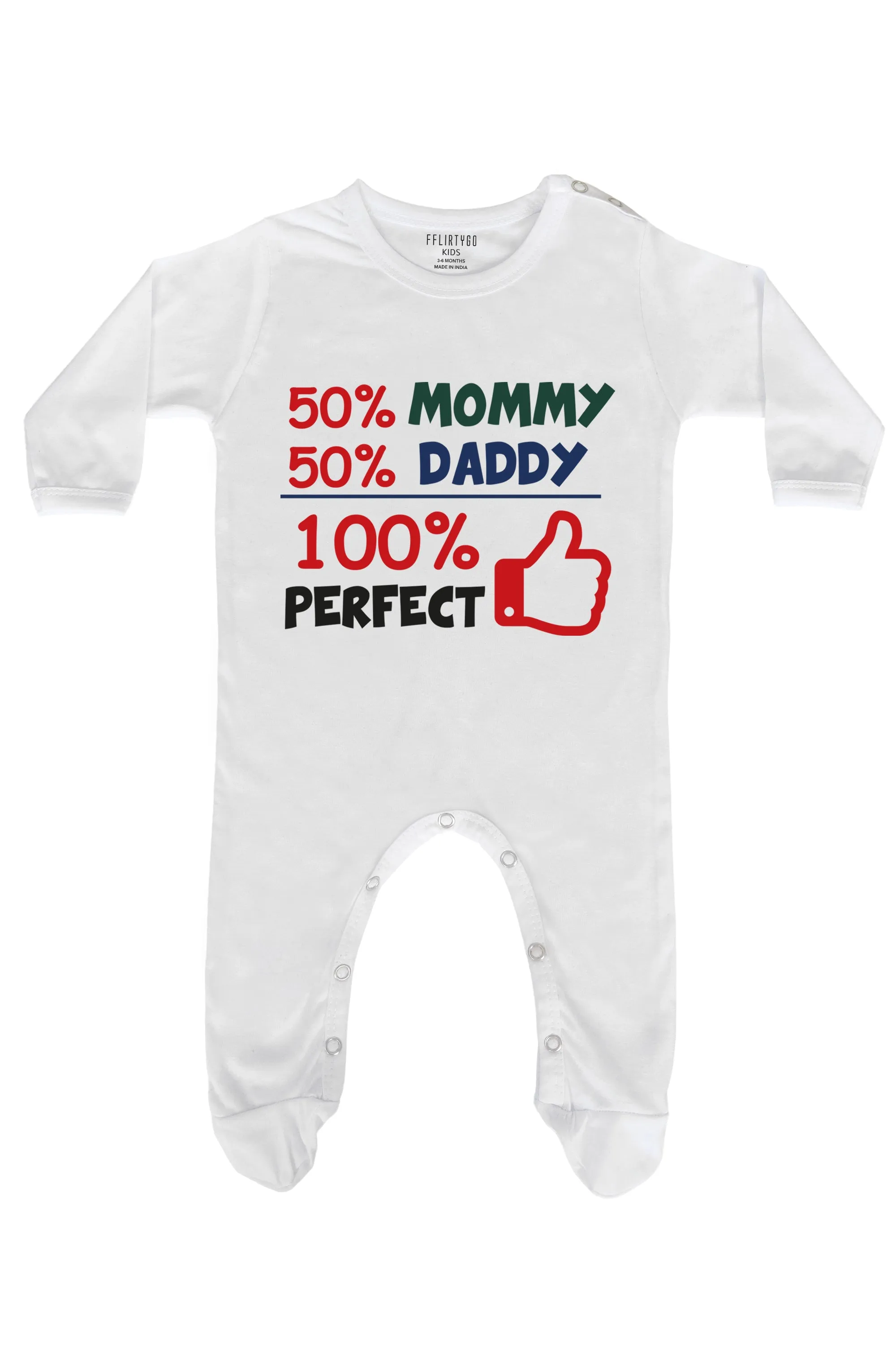 50% Mommy 50ddy 100% Perfect Baby Romper | Onesies