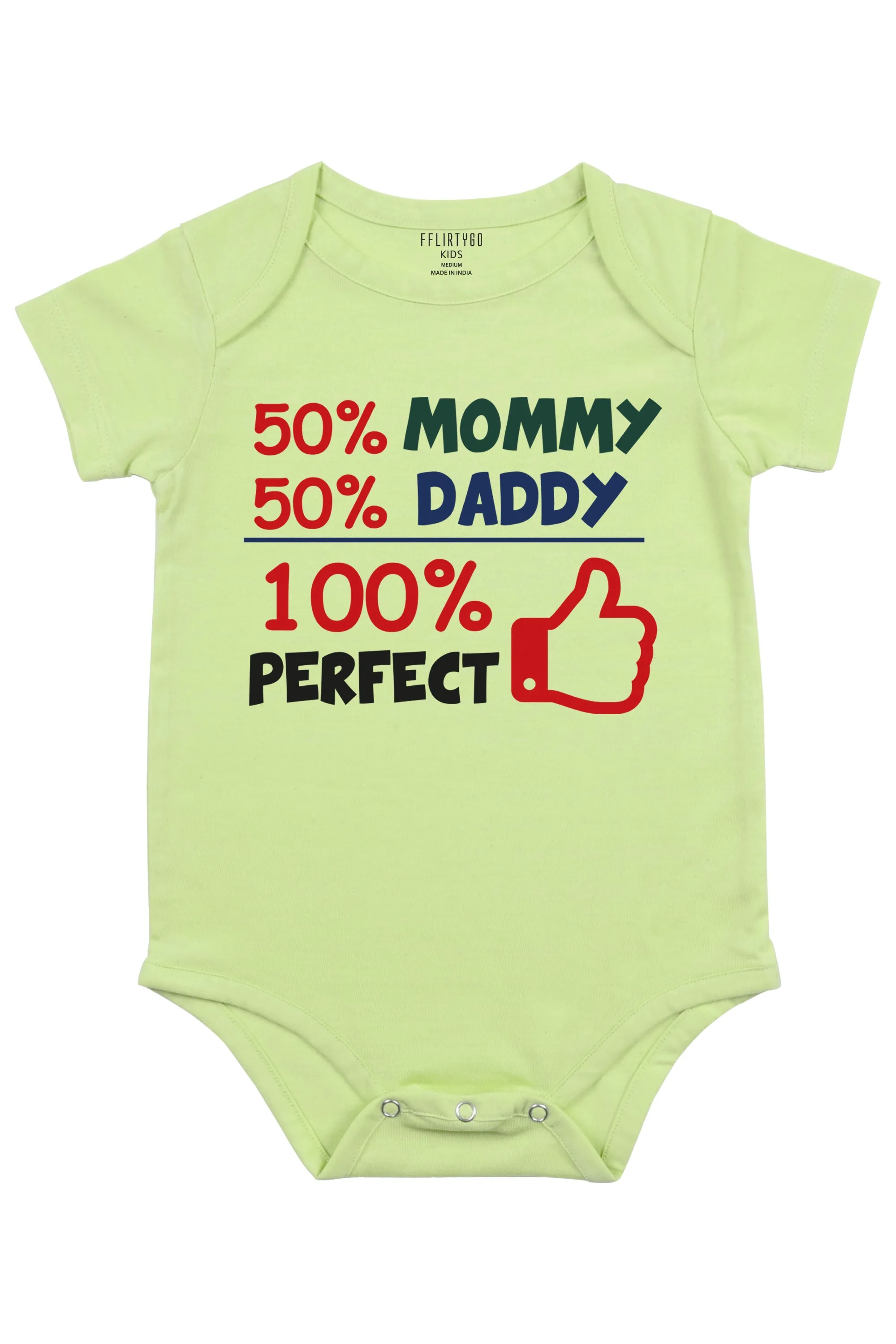 50% Mommy 50ddy 100% Perfect Baby Romper | Onesies