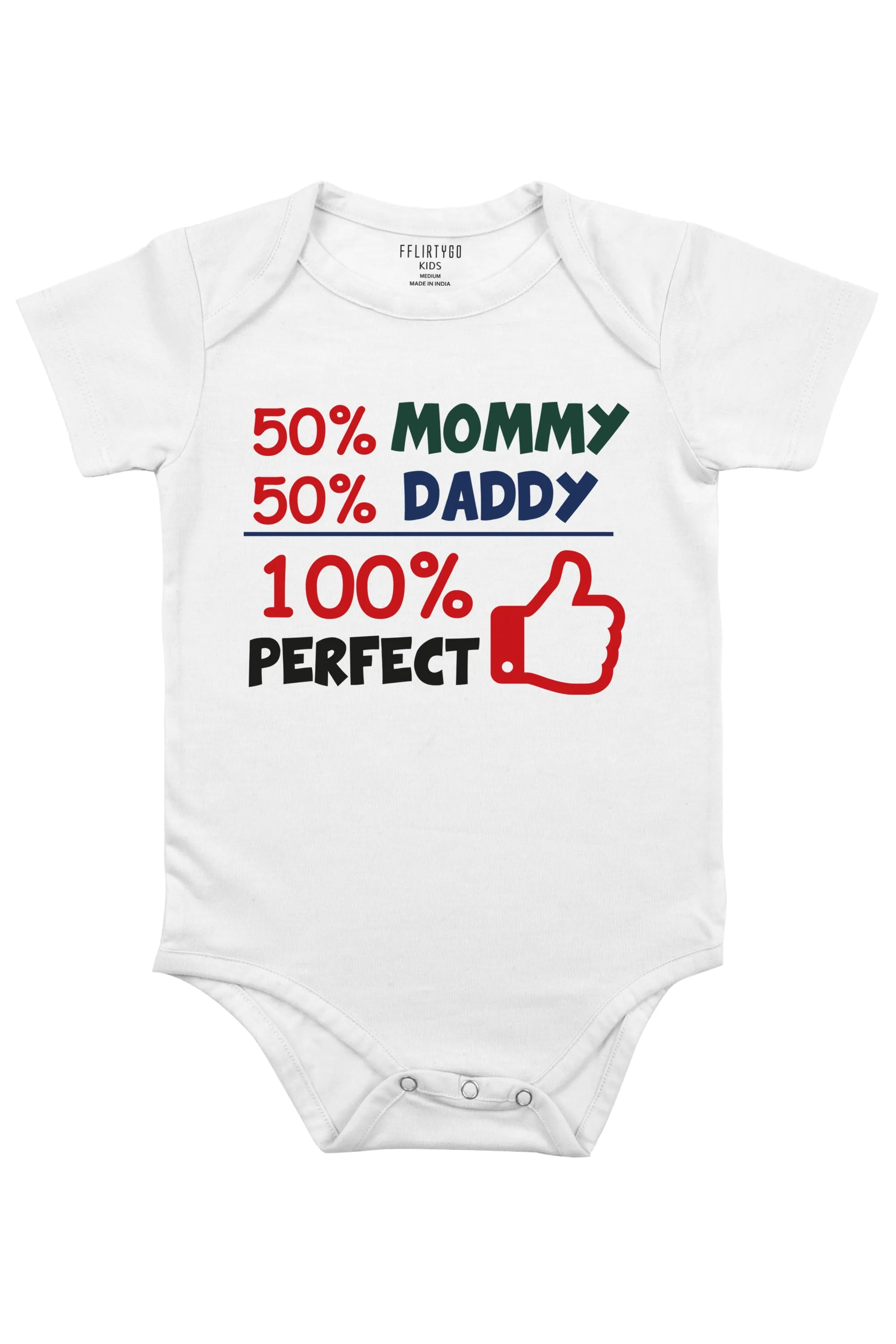 50% Mommy 50ddy 100% Perfect Baby Romper | Onesies