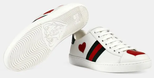 Ace Embroidered Low Top Sneaker - Hearts