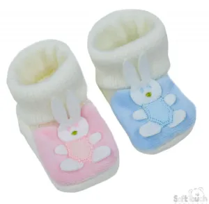 Acrylic Turnover Baby Bootees - Bunny : S425