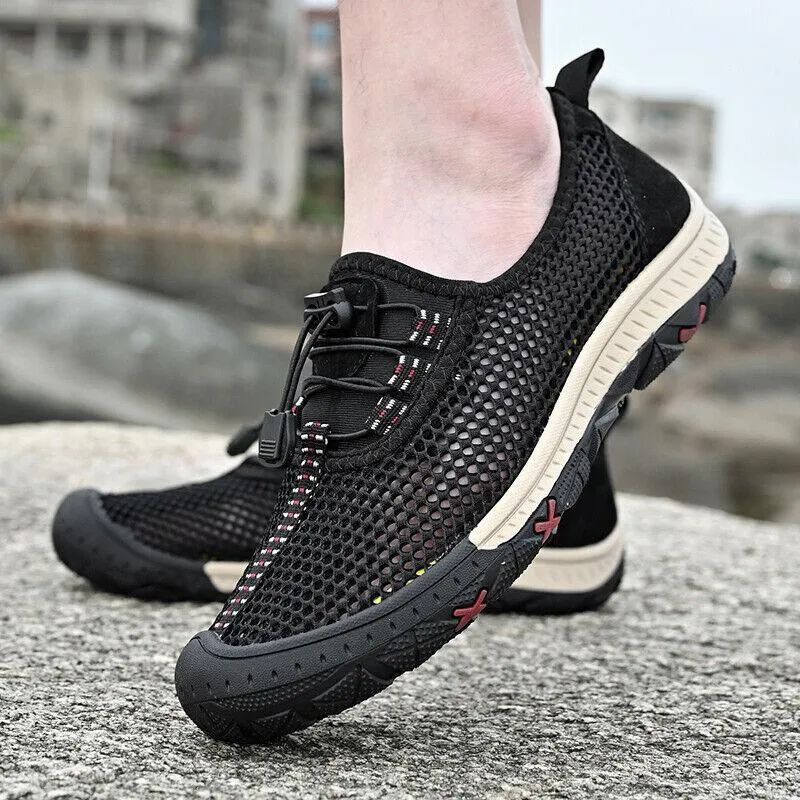 Adjustable Breathable Mesh Walking Shoes Lightweight Non-Slip