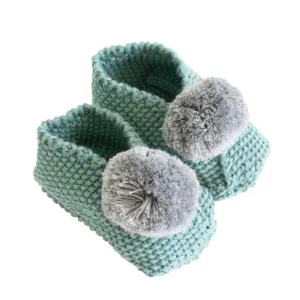 Alimrose - Baby PomPom Slippers - Sage