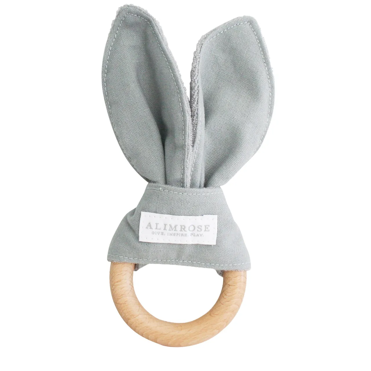 Alimrose Bailey Bunny Teether Grey linen