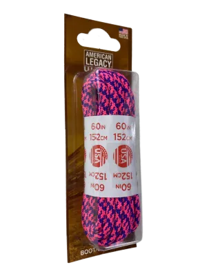 American Legacy ® Ultra Rope Laces | Purple/Neon Pink Houndstooth