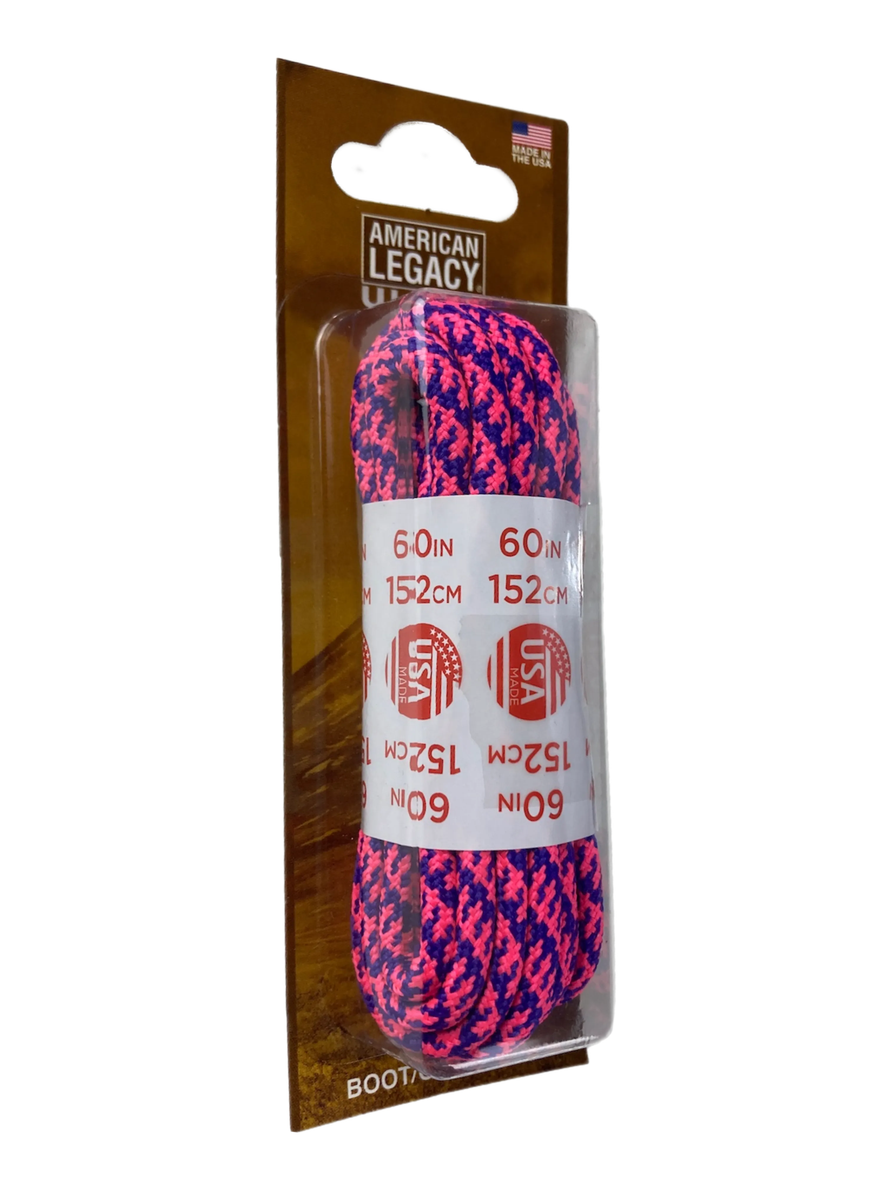 American Legacy ® Ultra Rope Laces | Purple/Neon Pink Houndstooth