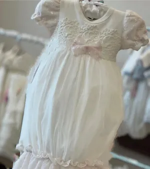 Antique White Embroidered Gown