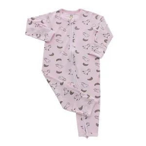 Baa Baa Sheepz Romper Zip Small Moon & Sheepz Pink