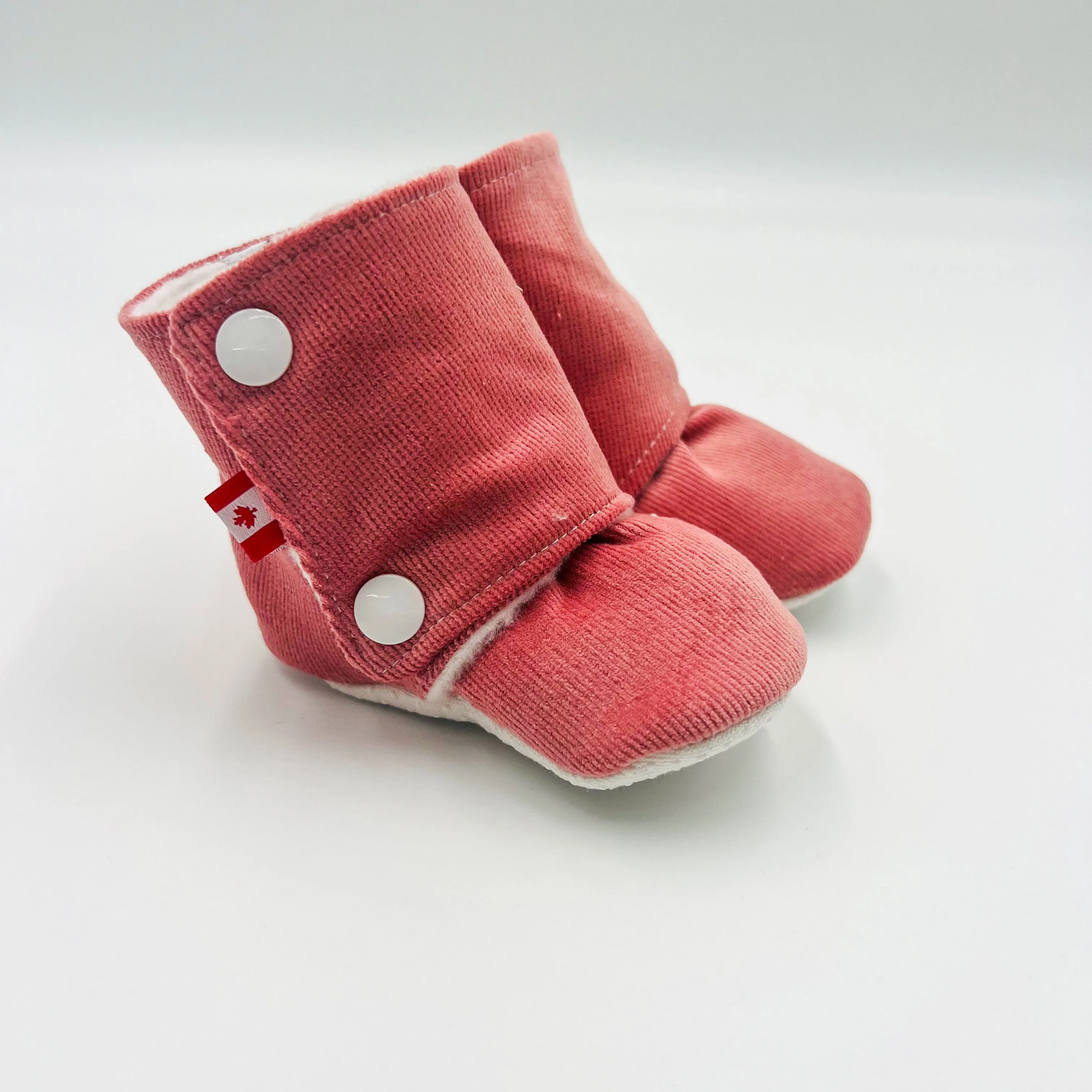 Baby Booties (Pink Corduroy)