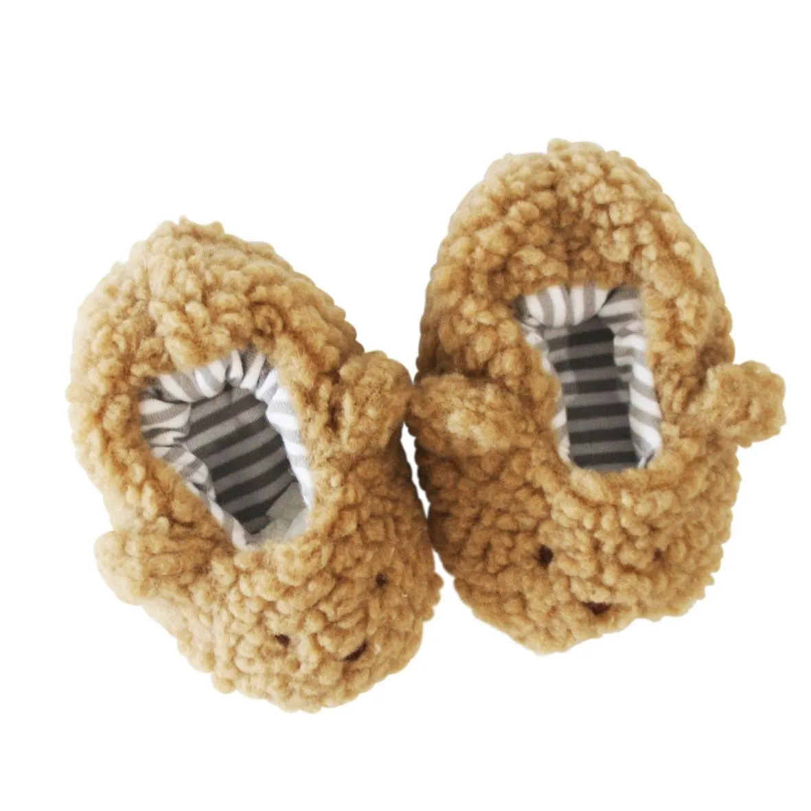 Baby Booties | Sherpa Bear Booties - Caramel | Alimrose