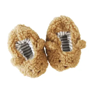 Baby Booties | Sherpa Bear Booties - Caramel | Alimrose