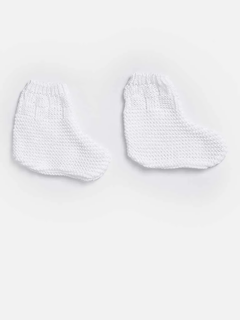 Baby Boy 4-piece Checked Knitted Gift Box Set - White