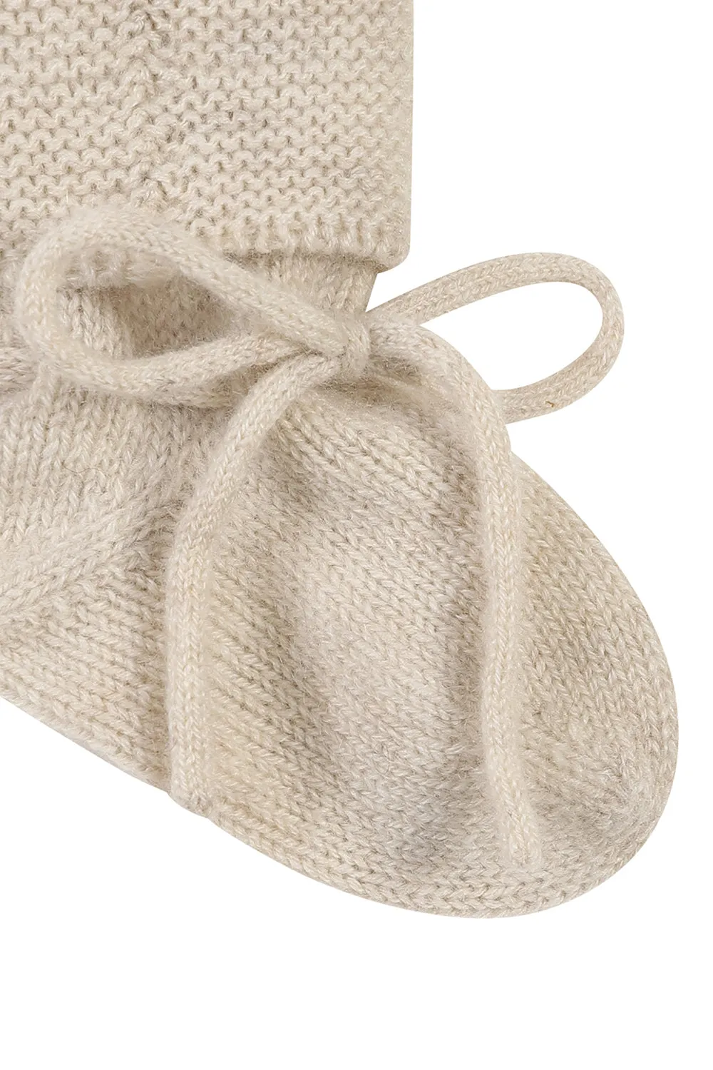 Baby cashmere bonnet & booties set / IVORY