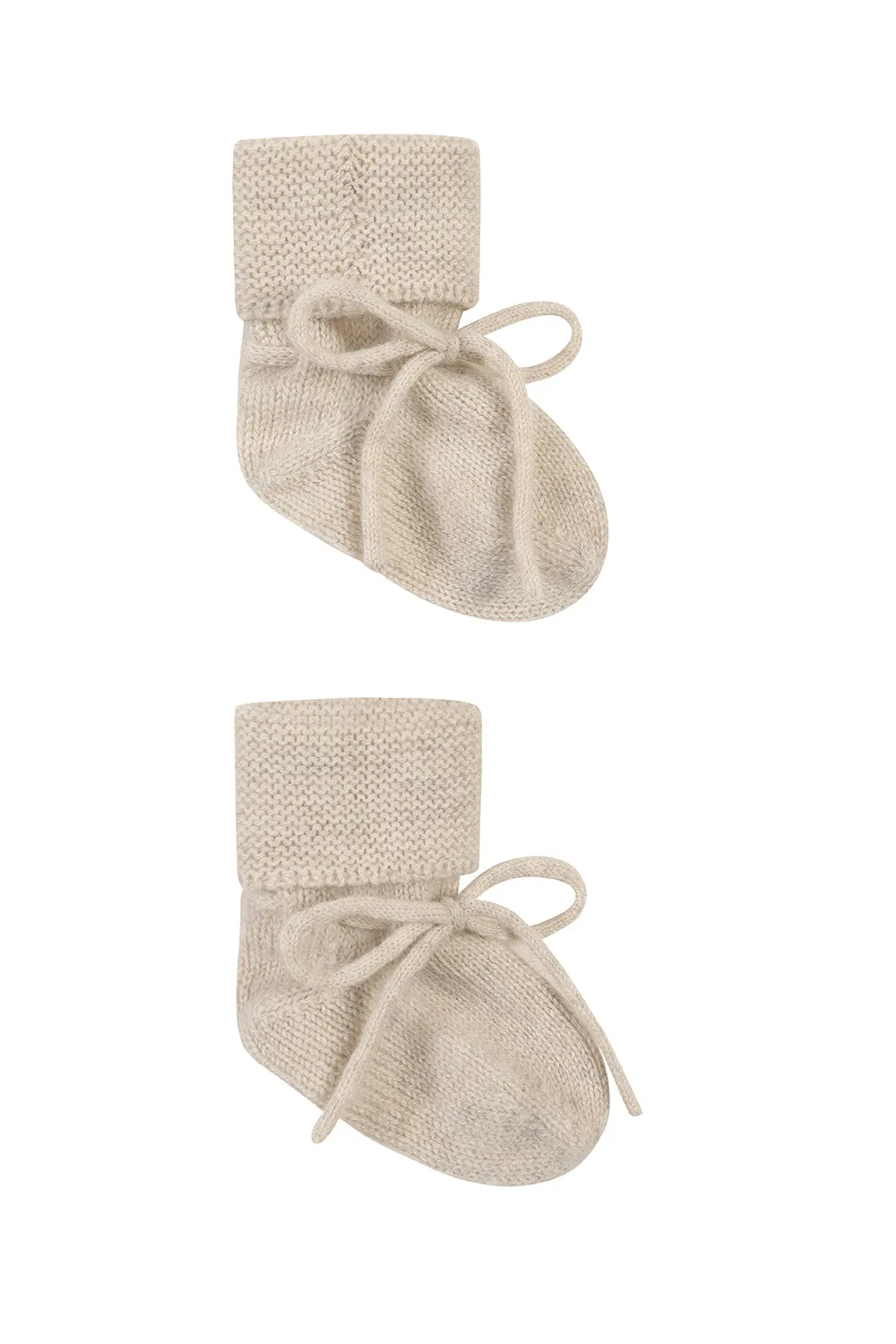 Baby cashmere bonnet & booties set / IVORY