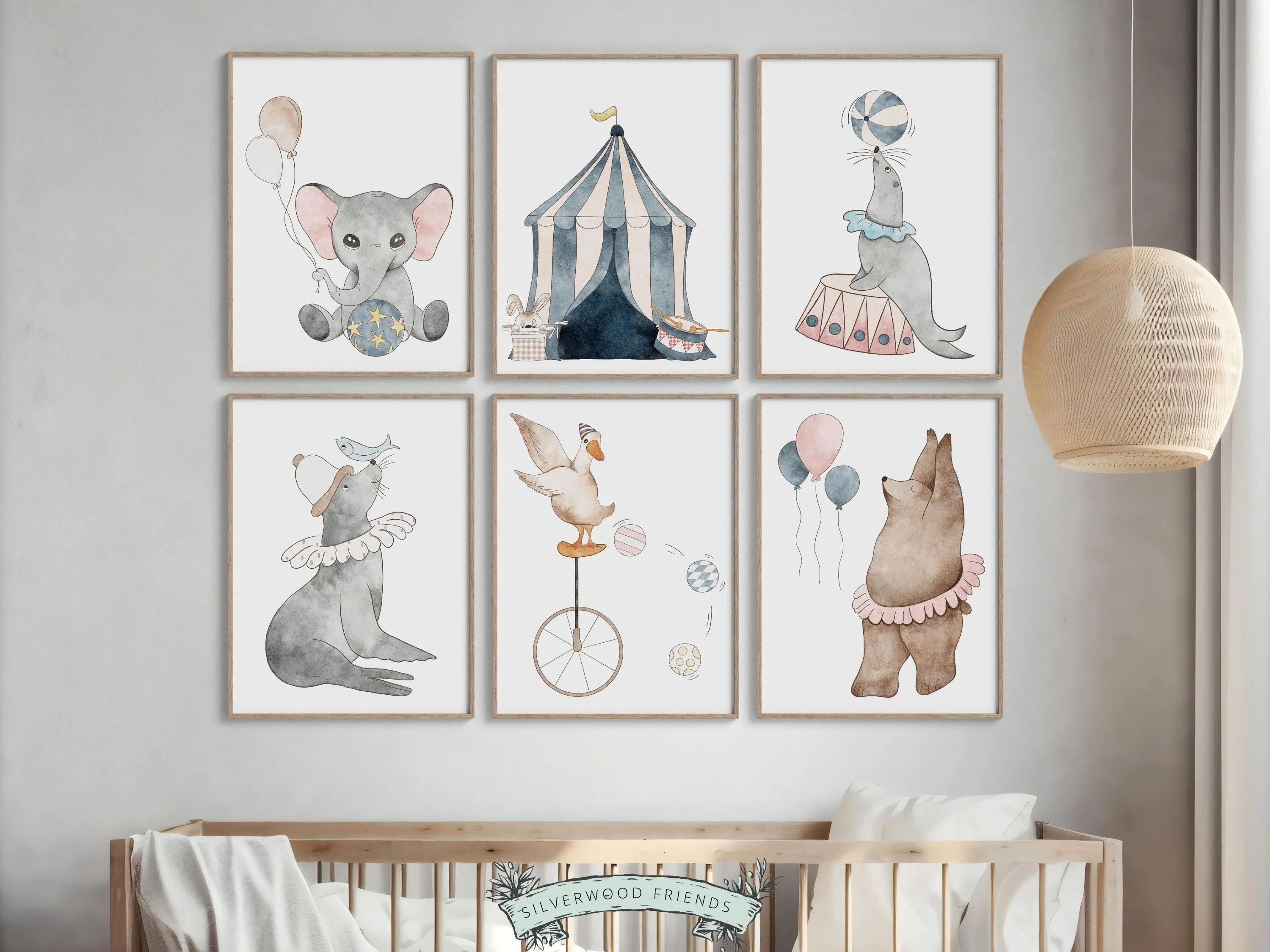 Baby Girl's Circus Nursery Prints