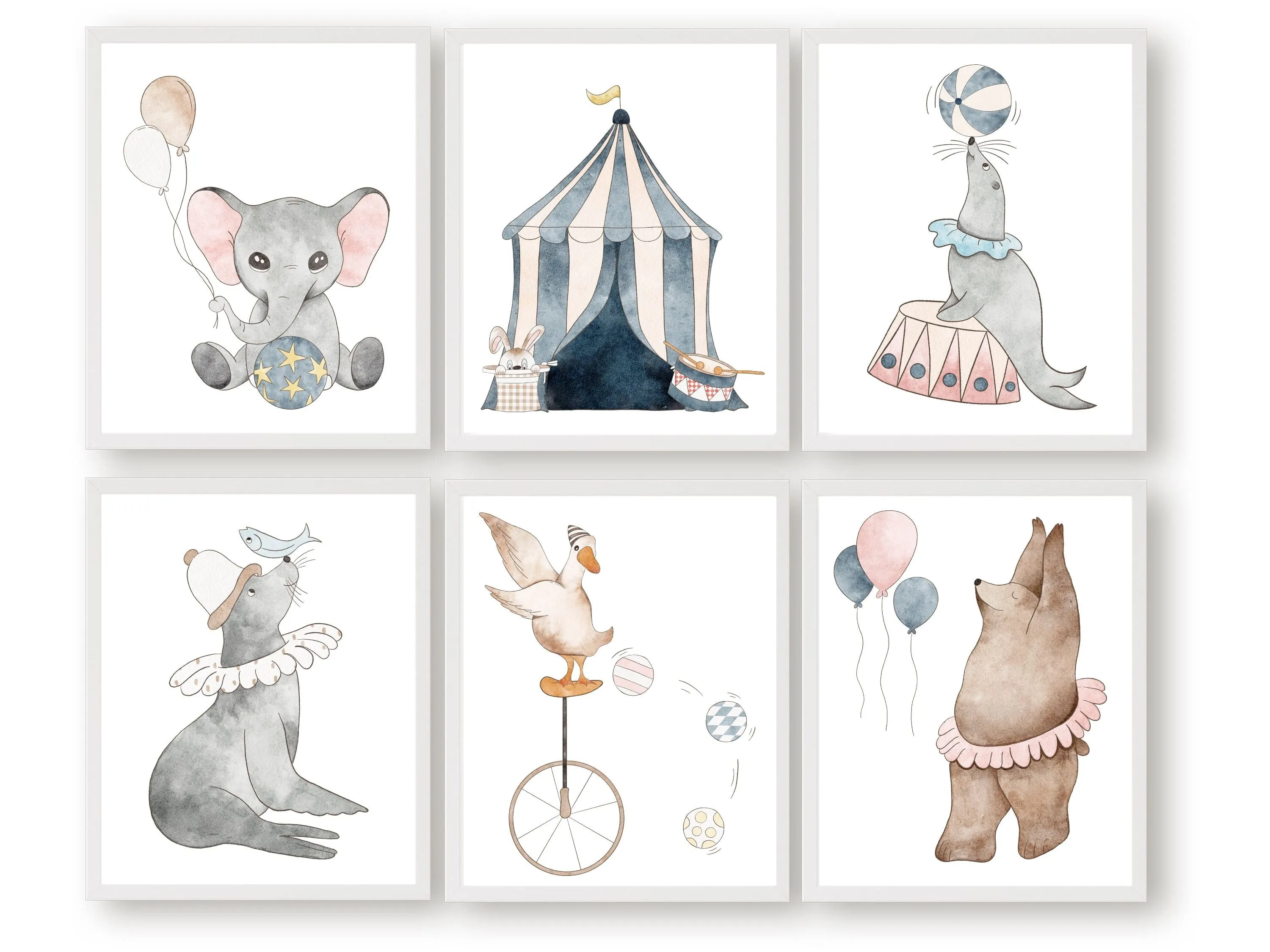 Baby Girl's Circus Nursery Prints