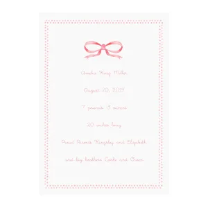 Baby Keepsake Print- Pink