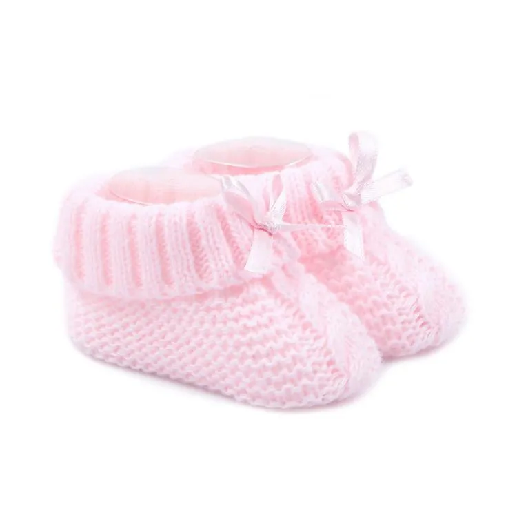 Baby Knitted Pink Booties 0-3 Months