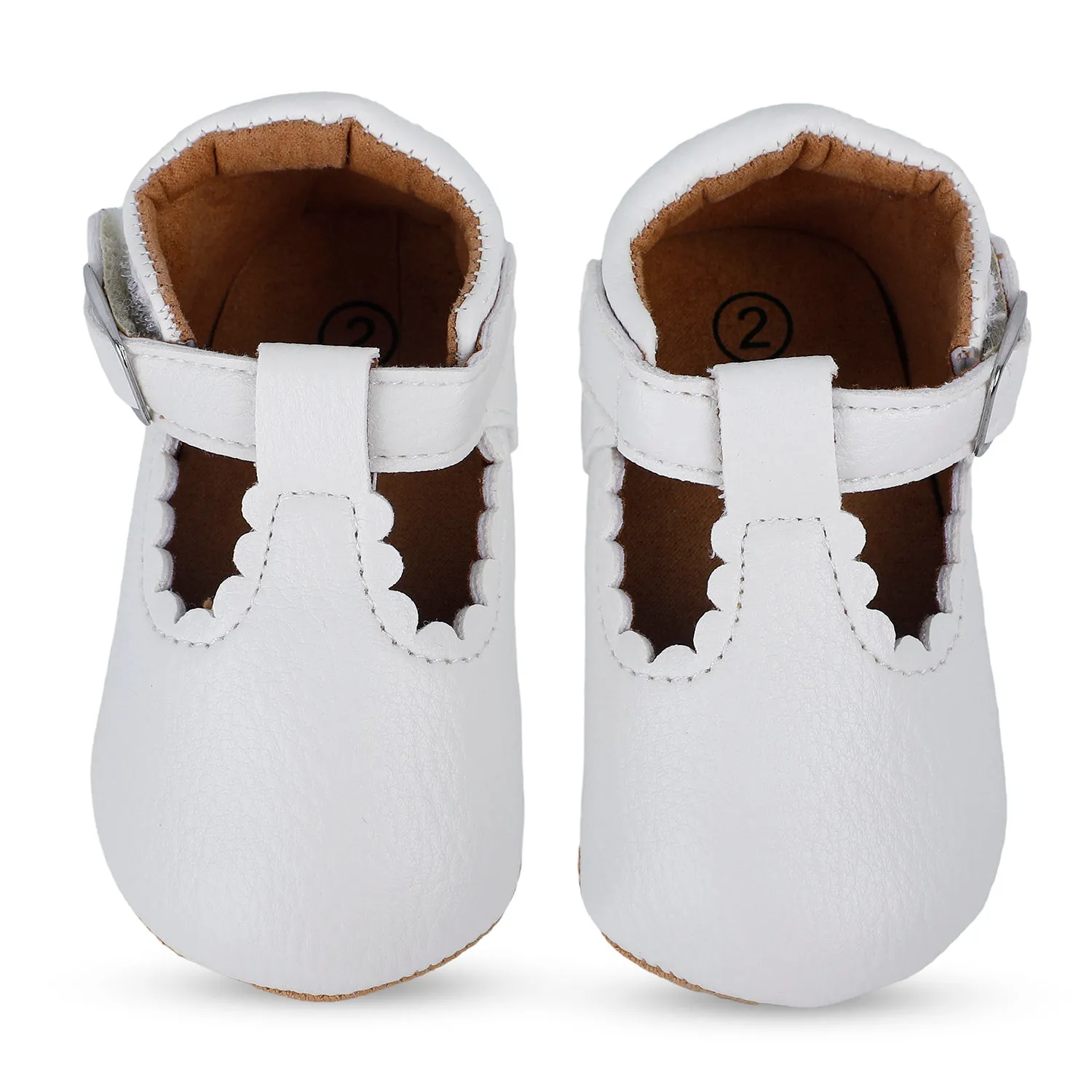 Baby Moo Dressy White Velcro Booties