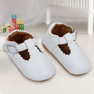 Baby Moo Dressy White Velcro Booties