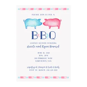 Baby Q BBQ Party Invitation