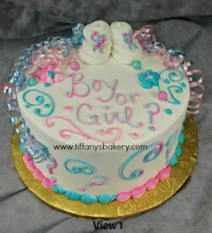 Baby Sex Reveal Round Cake