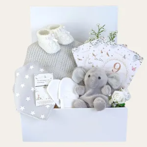 Baby Shower Gifts Box, Little Elephant Essentials & Treat For Mum