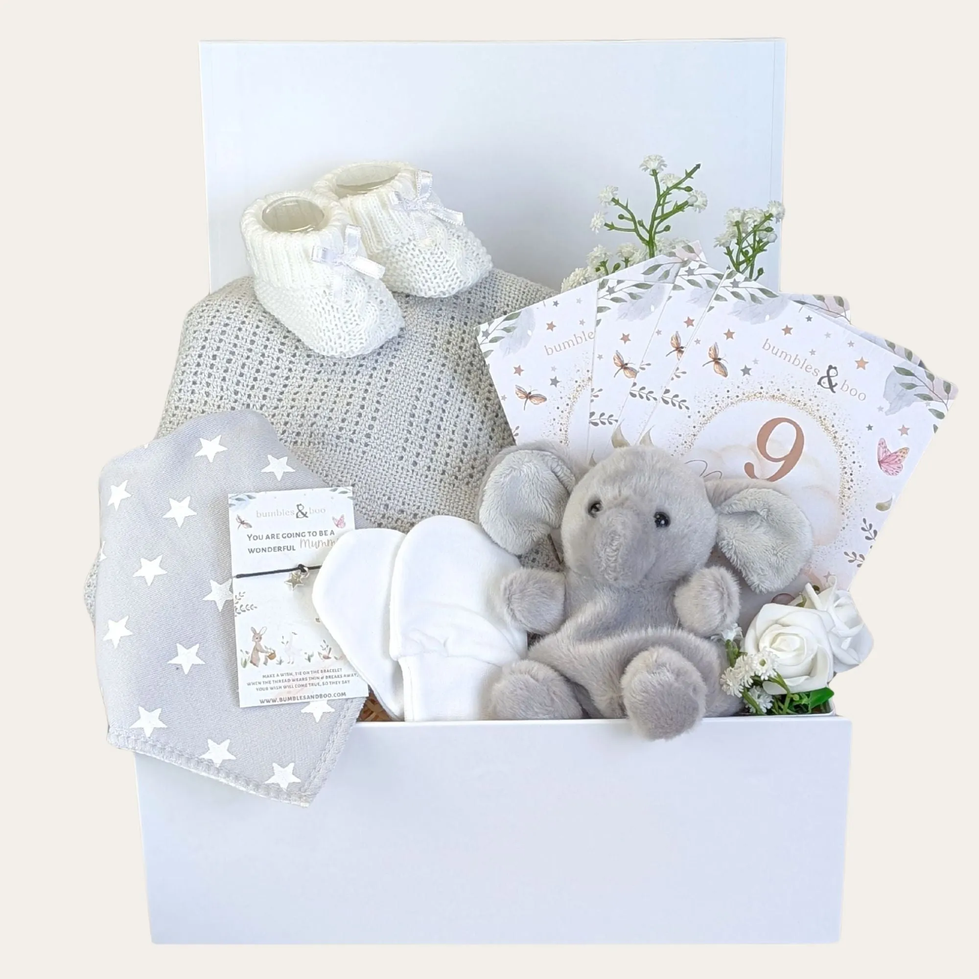 Baby Shower Gifts Box, Little Elephant Essentials & Treat For Mum