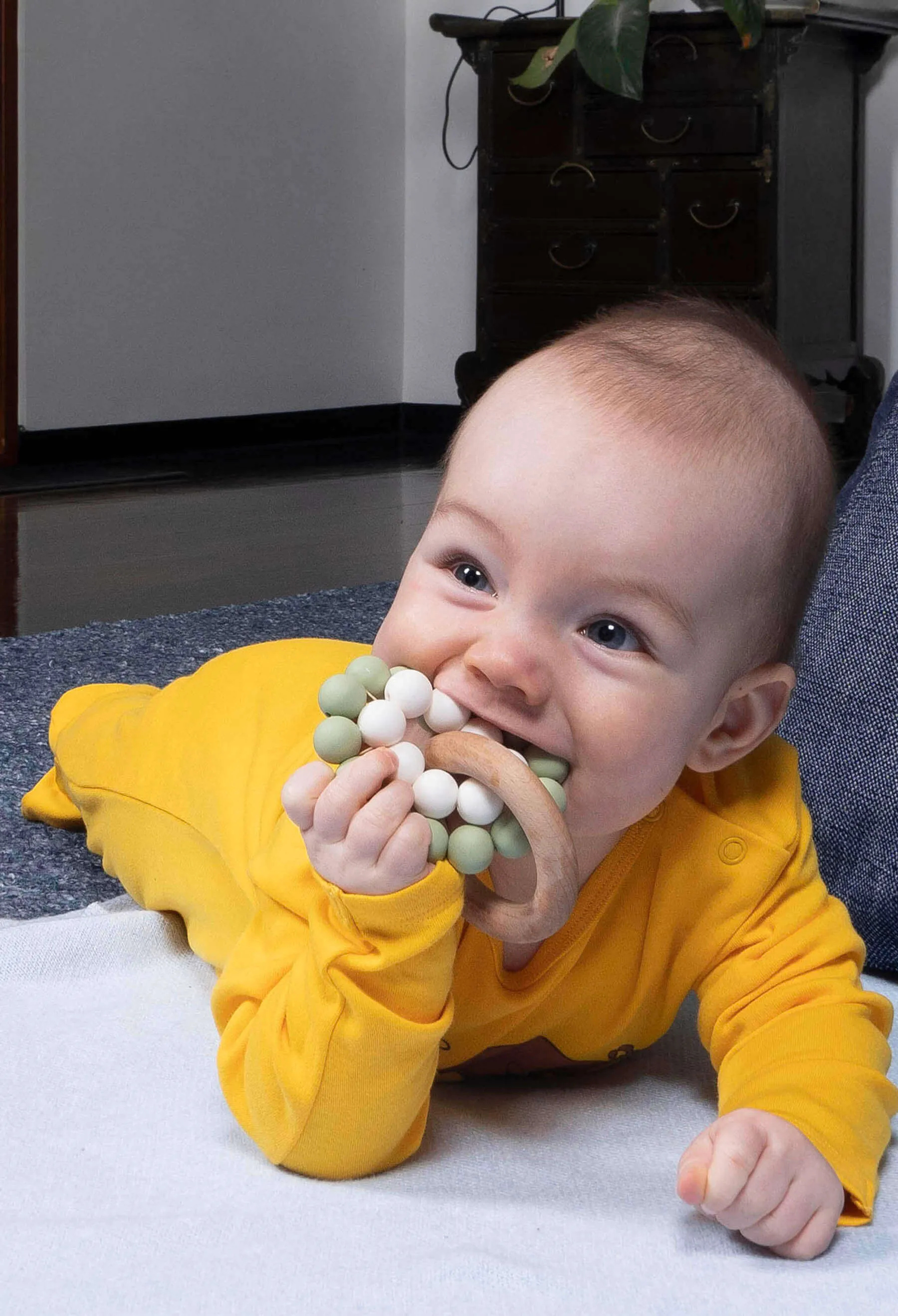 Baby Snap Button Sleepsuit with Booties - 100% Organic Cotton - Yellow Kangaroo