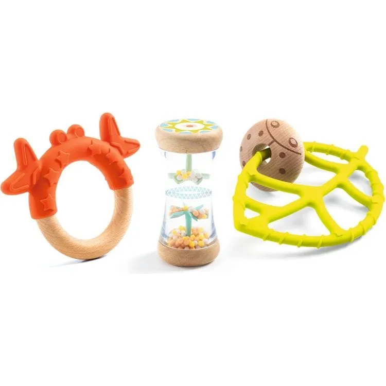 Baby White BabySet - 2 Teethers and Rattle