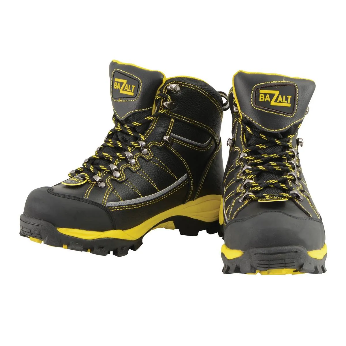 Bazalt MBM9123ST Men's Black with Yellow Water and Frost Proof Leather Boots with Composite-Toe