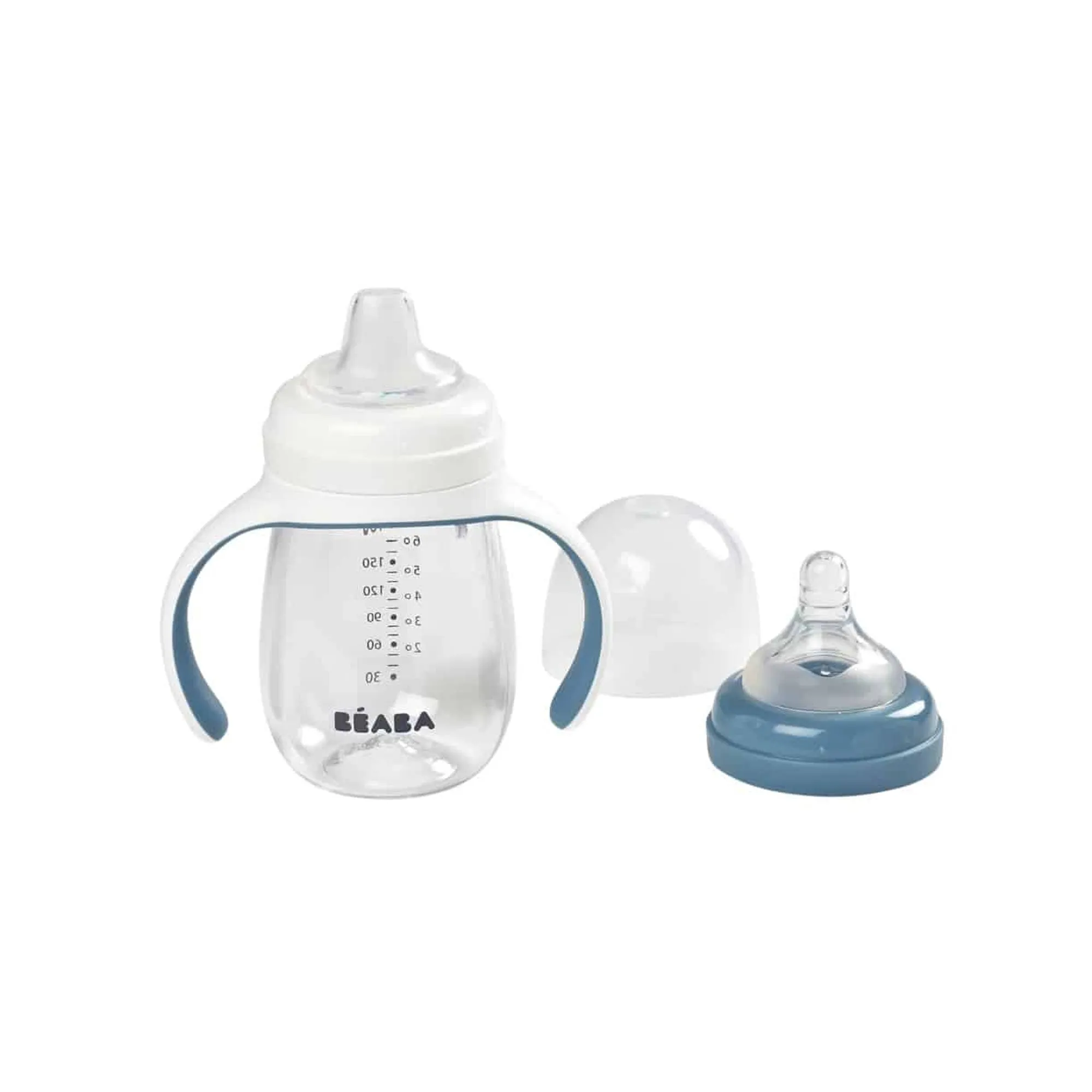 BEABA 2-In-1 Bottle To Sippy Learning Cup - Rain