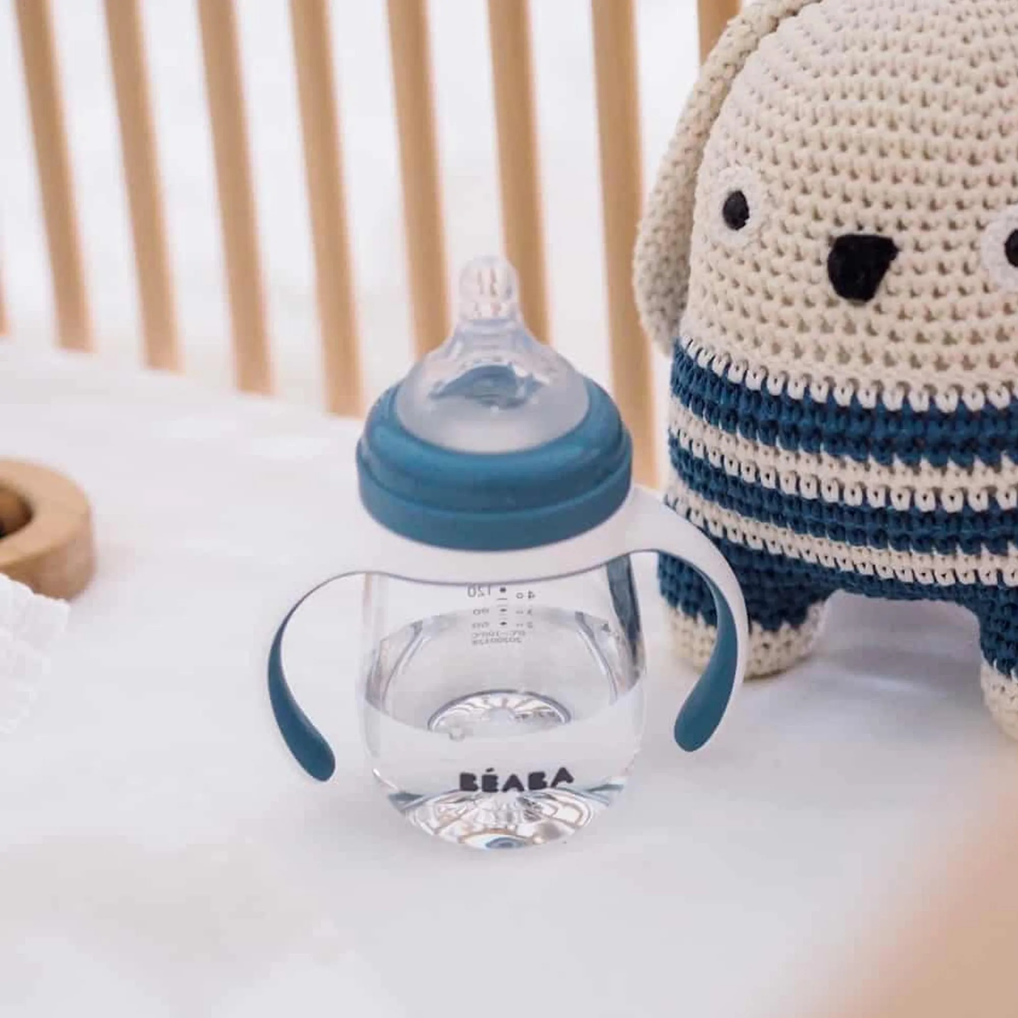 BEABA 2-In-1 Bottle To Sippy Learning Cup - Rain