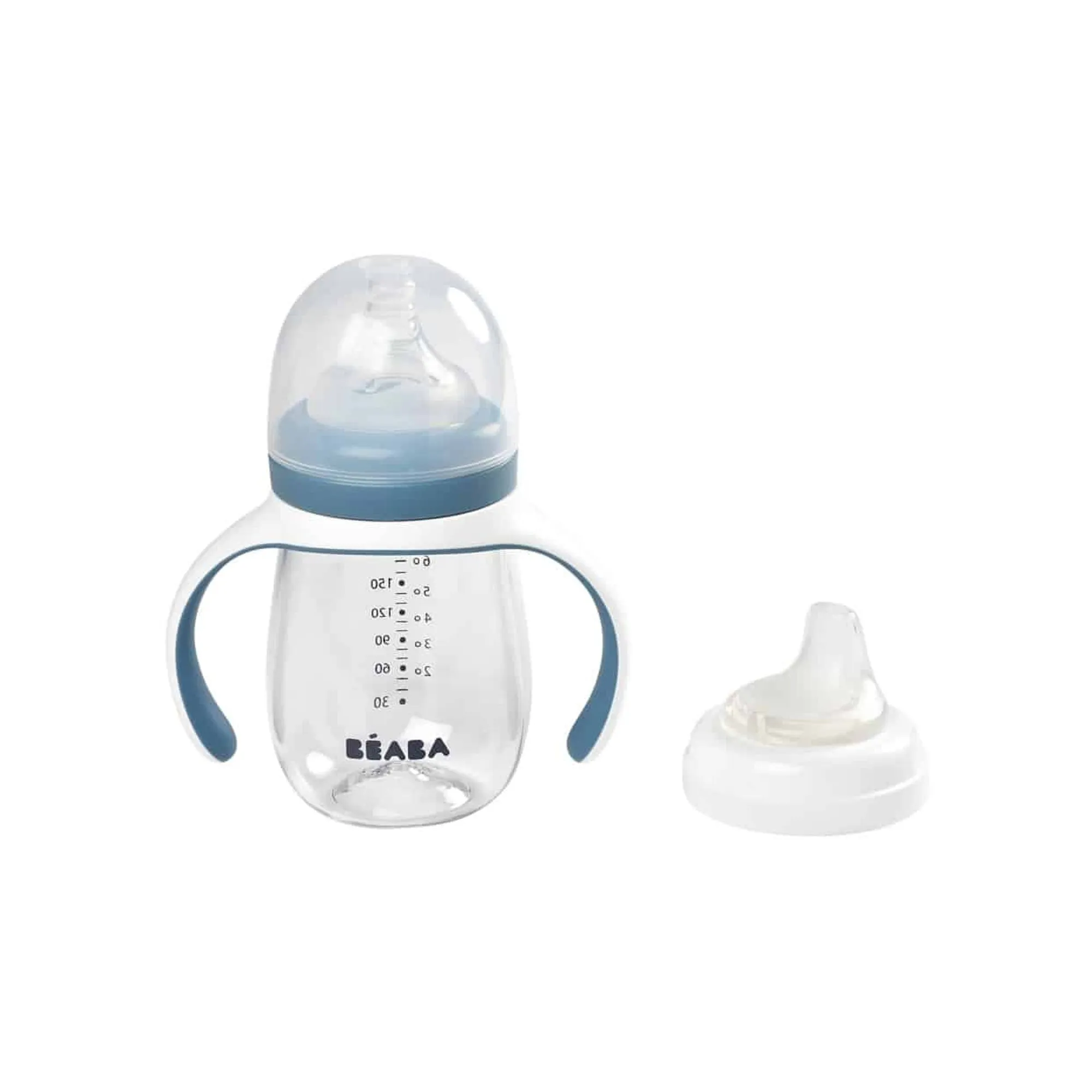 BEABA 2-In-1 Bottle To Sippy Learning Cup - Rain