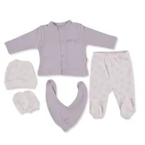 Bebbek Baby Girl 5 Pcs Newborn Starter Set - Lilac